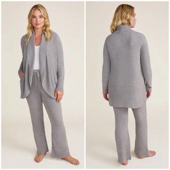 💕BAREFOOT DREAMS💕 CozyChic Lite Circle Cardigan ~ Pewter Gray 2X NWT - Picture 1 of 16